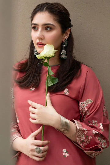 Zara shahjahan 2Pc Embroidered Lawn Suite With Fully Embroidered trouser zab923